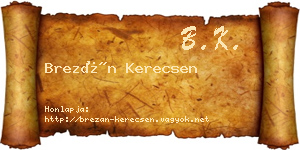 Brezán Kerecsen névjegykártya